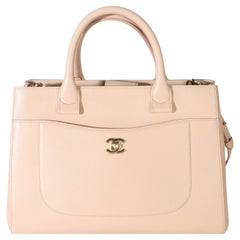Chanel Light Beige Grained Calfskin Medium Neo Executive Shopper Tote