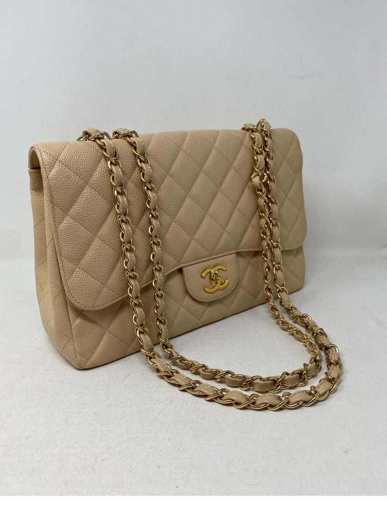 Chanel Light Beige Jumbo Single Flap Bag at 1stDibs