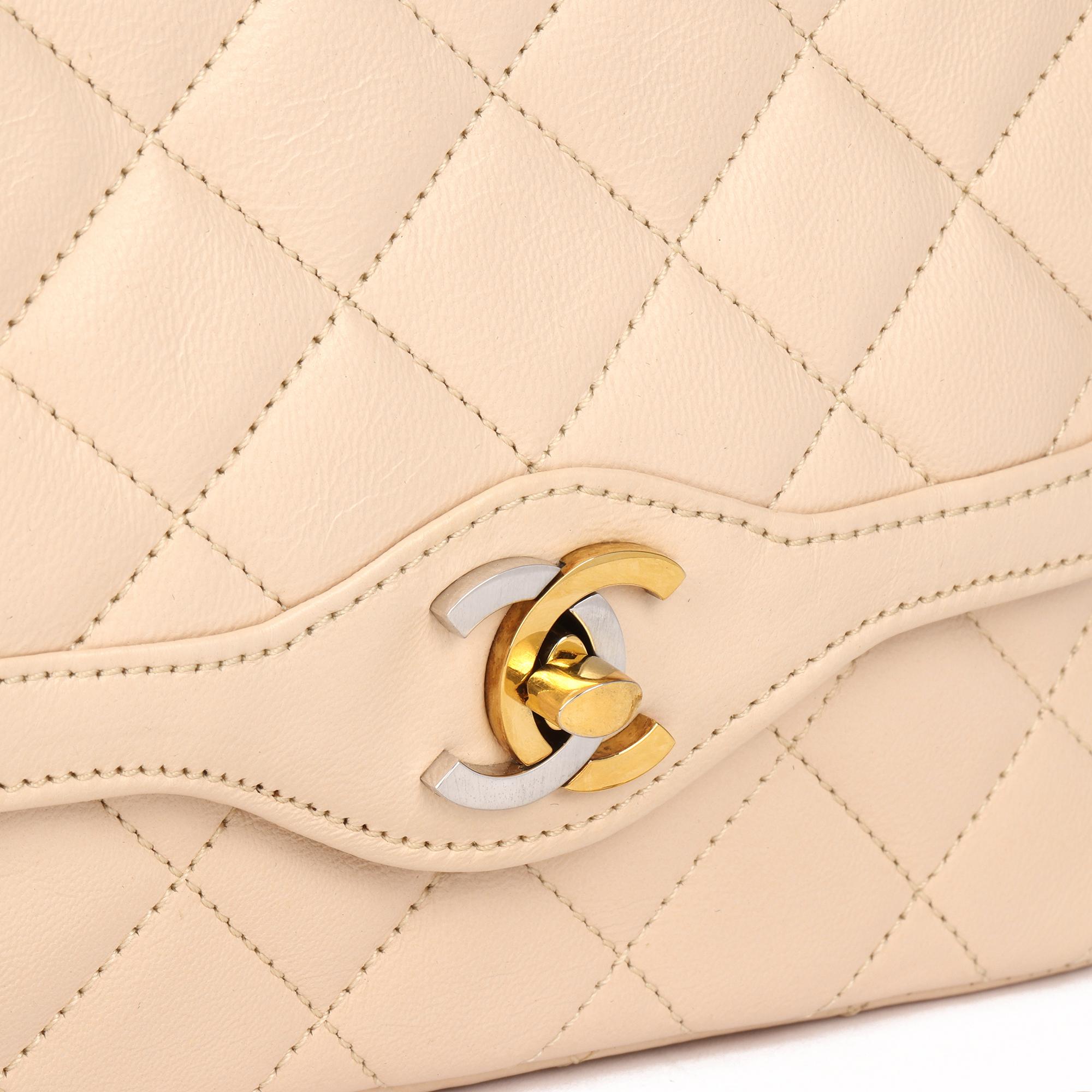 Women's CHANEL Light Beige Quilted Lambskin Vintage Paris-Limited Mini Flap Bag