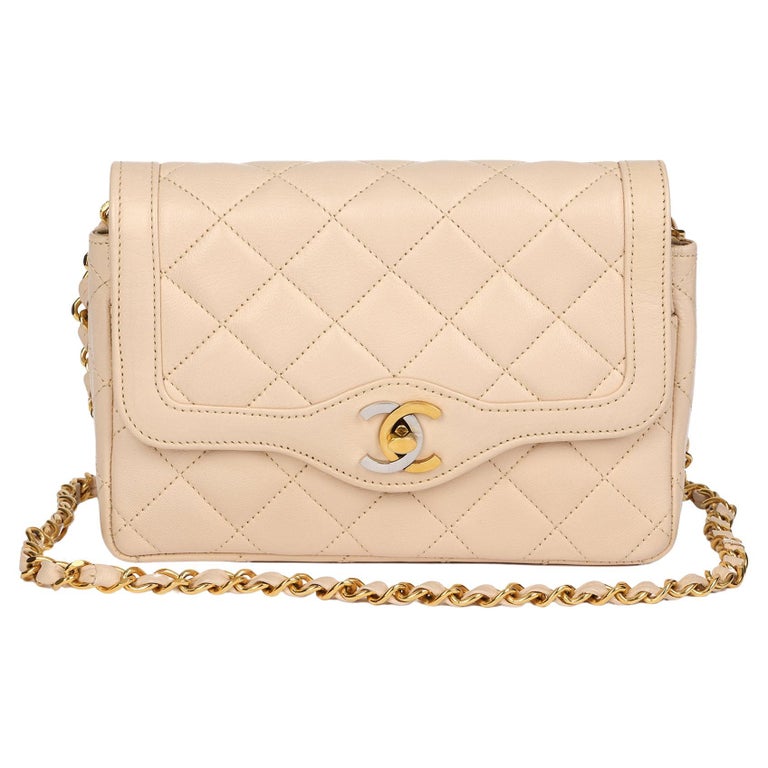 CHANEL Light Beige Quilted Lambskin Vintage Paris-Limited Mini Flap Bag at  1stDibs