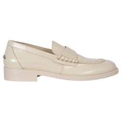 CHANEL light beige silk shiny leather 2023 23S Loafers Shoes 41.5 fit 41