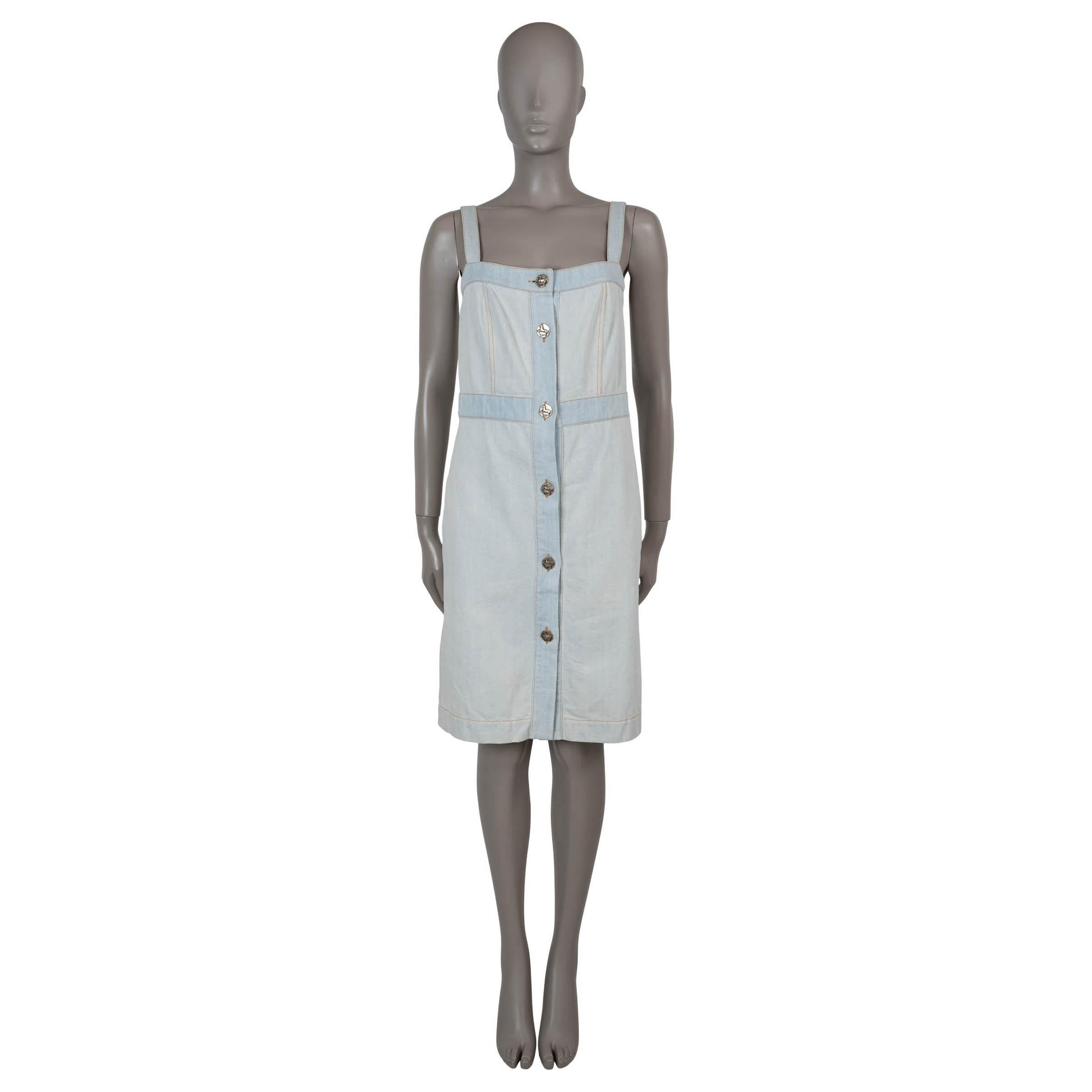 Women's CHANEL light blue cotton 18C GREECE WASHED DENIM Dress 38 S For Sale
