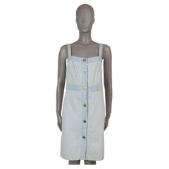 CHANEL light blue cotton 18C GREECE WASHED DENIM Dress 38 S