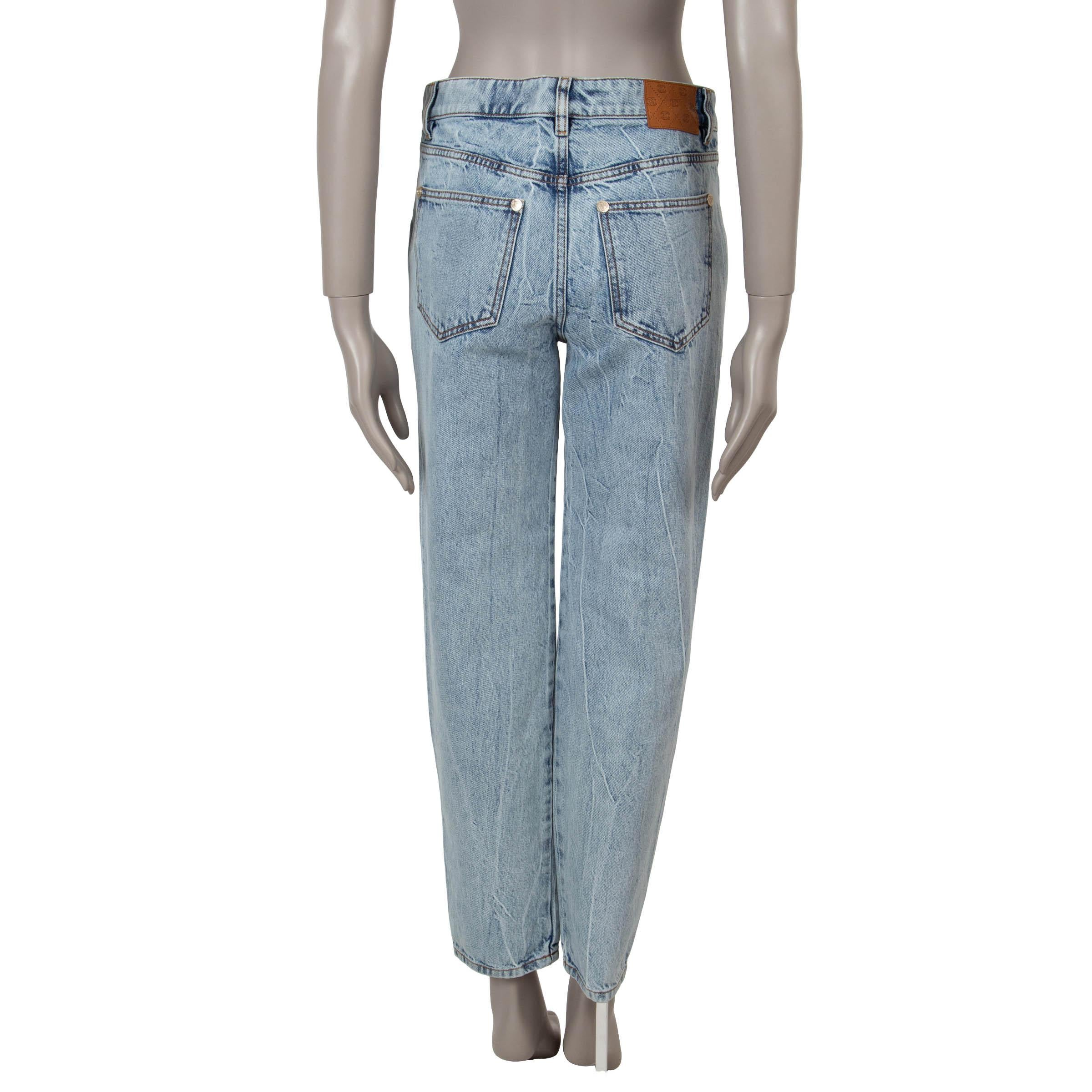 Grigio Chanel cotone azzurro 19S BOYFRIEND Pantaloni jeans 36 XS in vendita