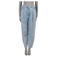 Chanel cotone azzurro 21K LOGO EMBROIDERED BARREL Jeans Pants 40 M