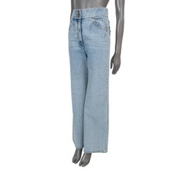 CHANEL Hellblaue Baumwoll-Denim-Hose aus Denim 2020 20P WIDE LEG JEANS 36 XS