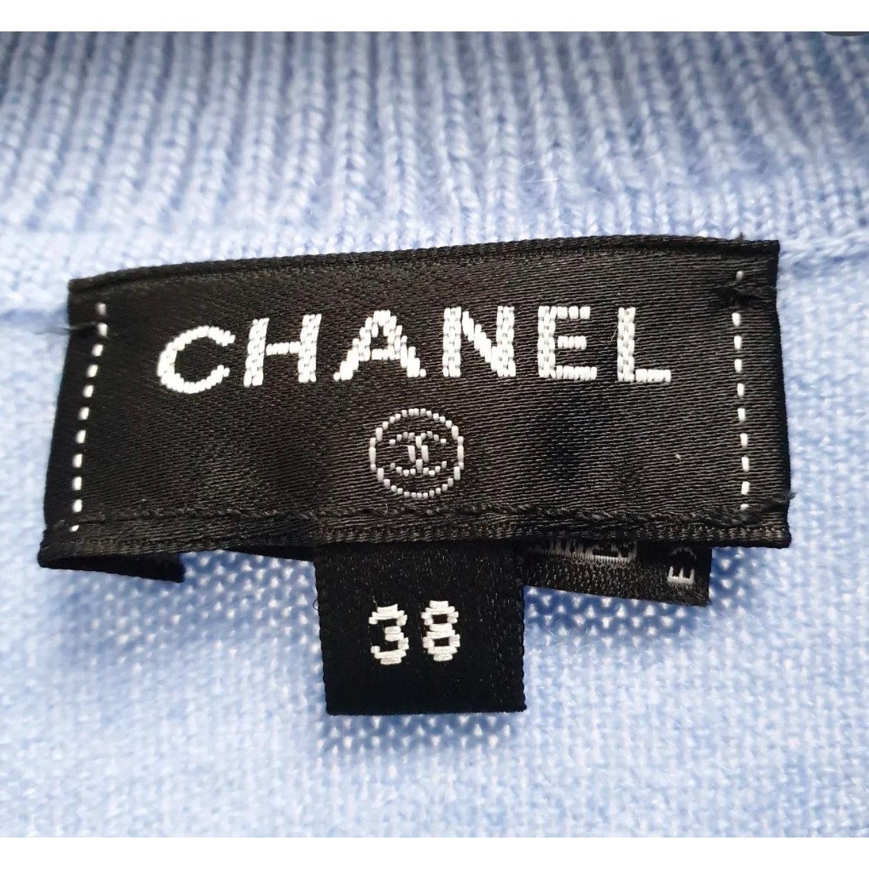 CHANEL Top-Light floreale in maglia di cachemire Sz. 38 In condizioni ottime in vendita a Krakow, PL