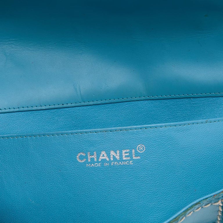 Chanel Light Blue Leather Vintage Square Wild Stitch Bag For Sale at ...