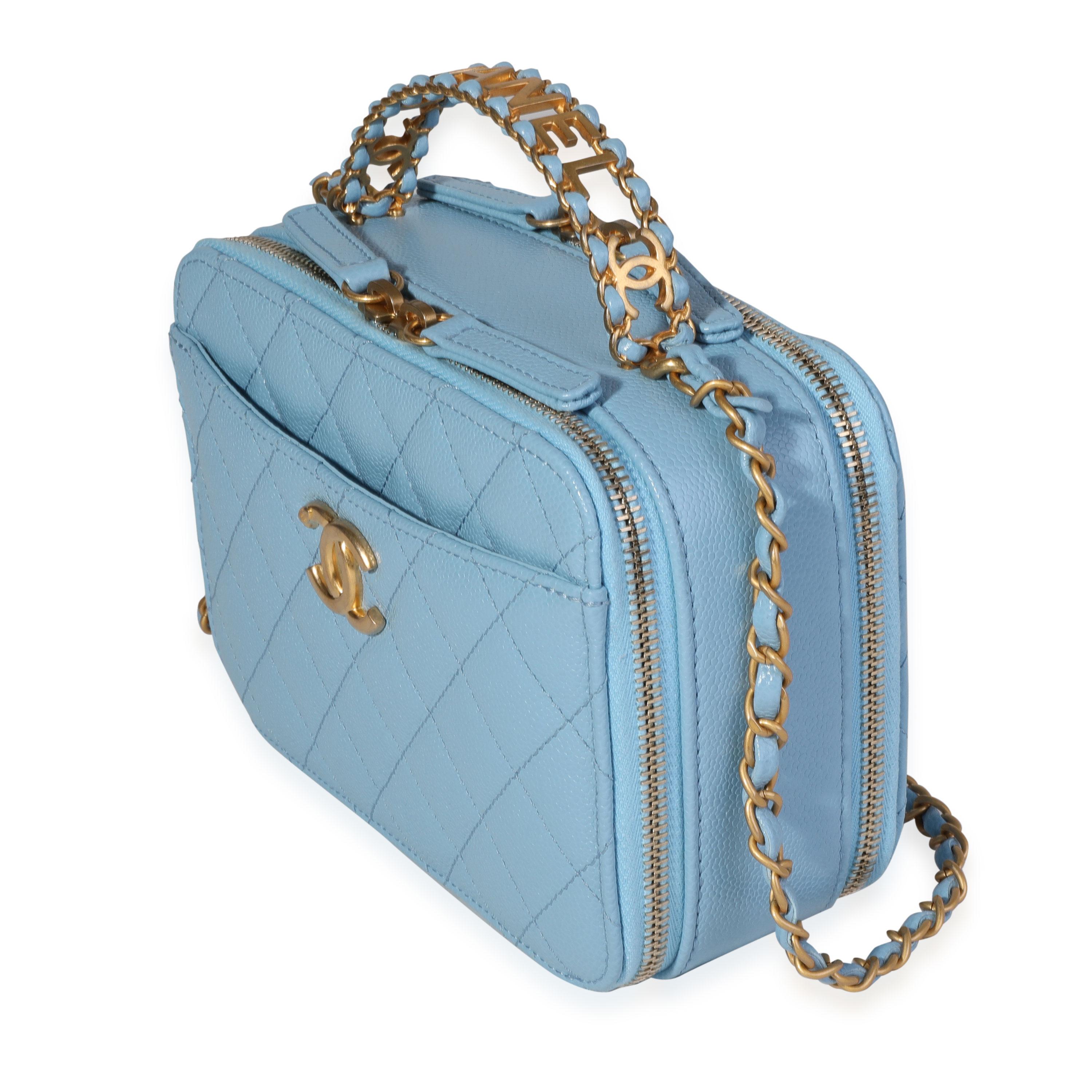 blue chanel vanity bag