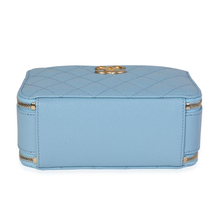 Chanel Light Blue Quilted Caviar Chanel Top Handle Vanity Case, myGemma, FR