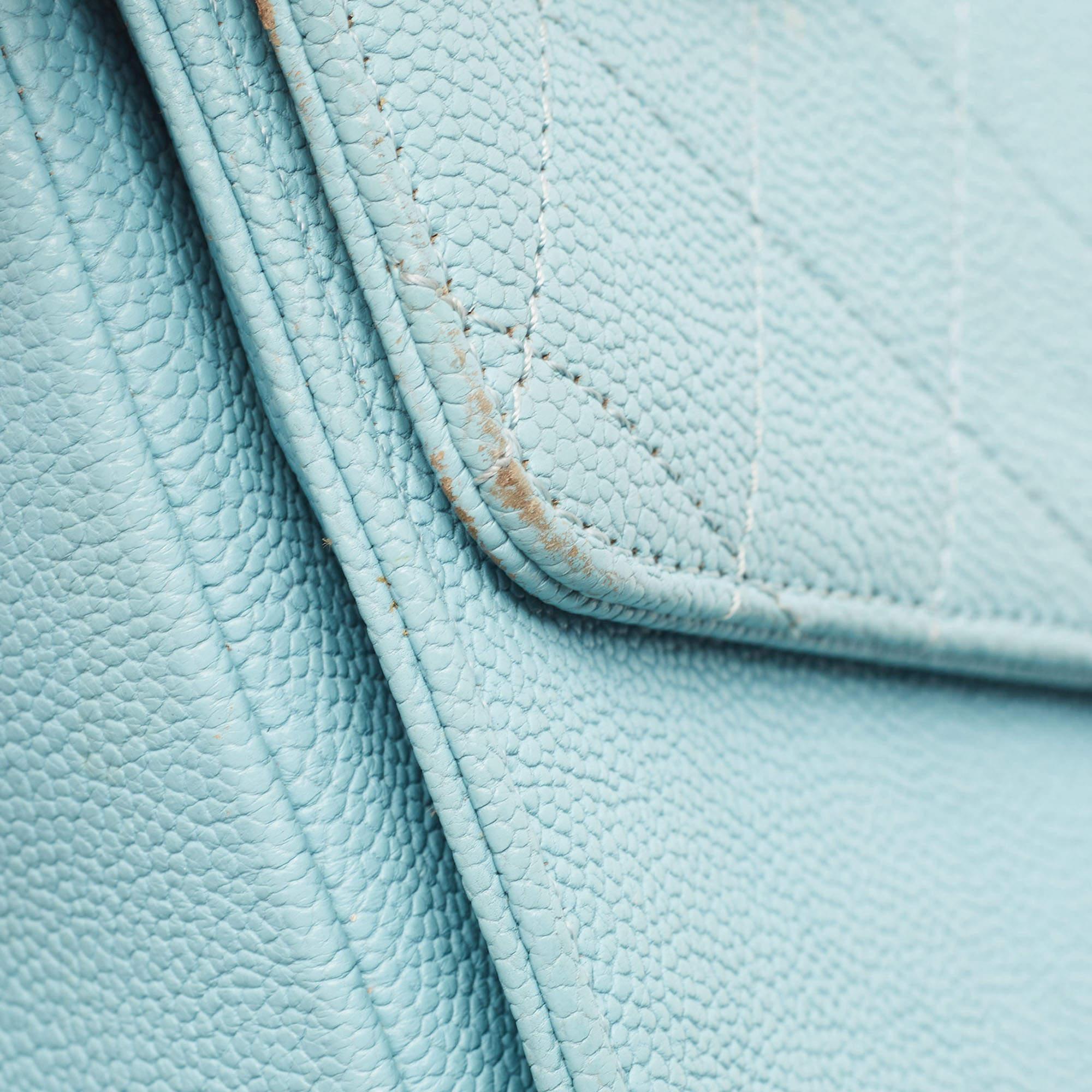 Chanel Light Blue Quilted Caviar Leather Small Cuba CC Flap Bag 2