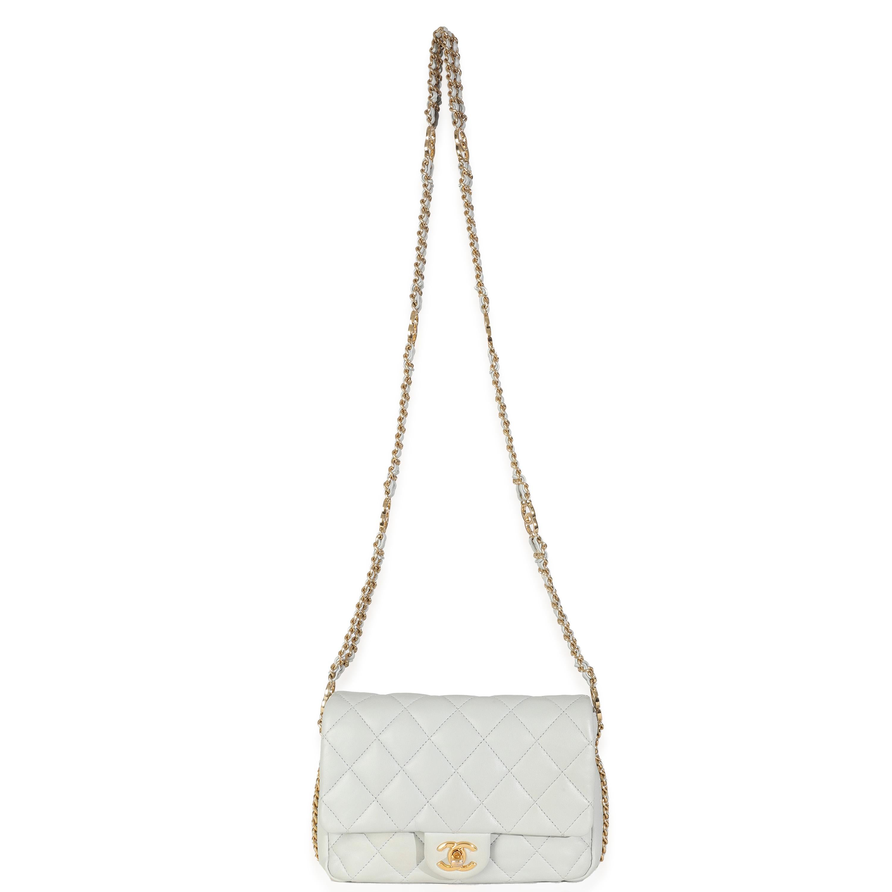 Chanel Light Blue Quilted Lambskin CC You Mini Flap Bag For Sale 1