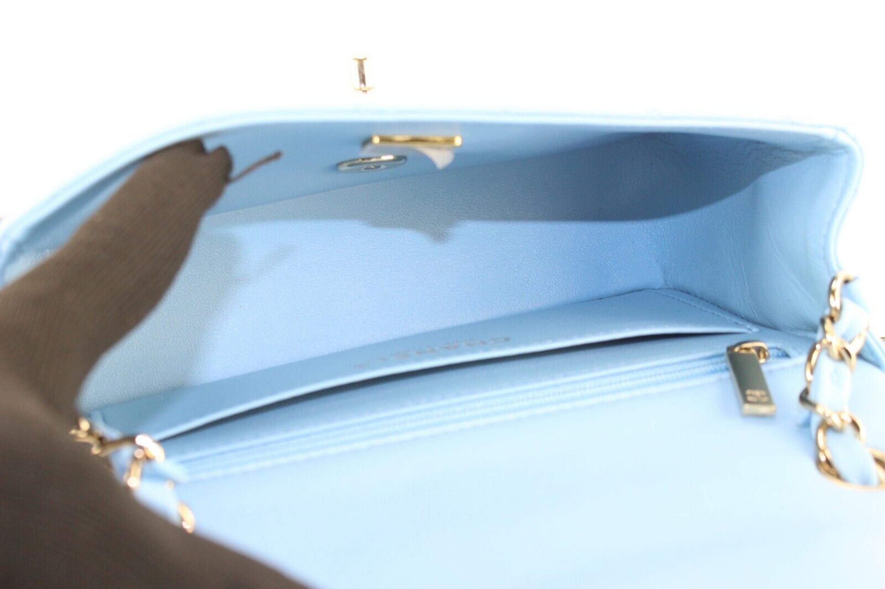 Chanel Light Blue Quilted Lambskin Mini Classic Flap GHW 1CJ1227 6