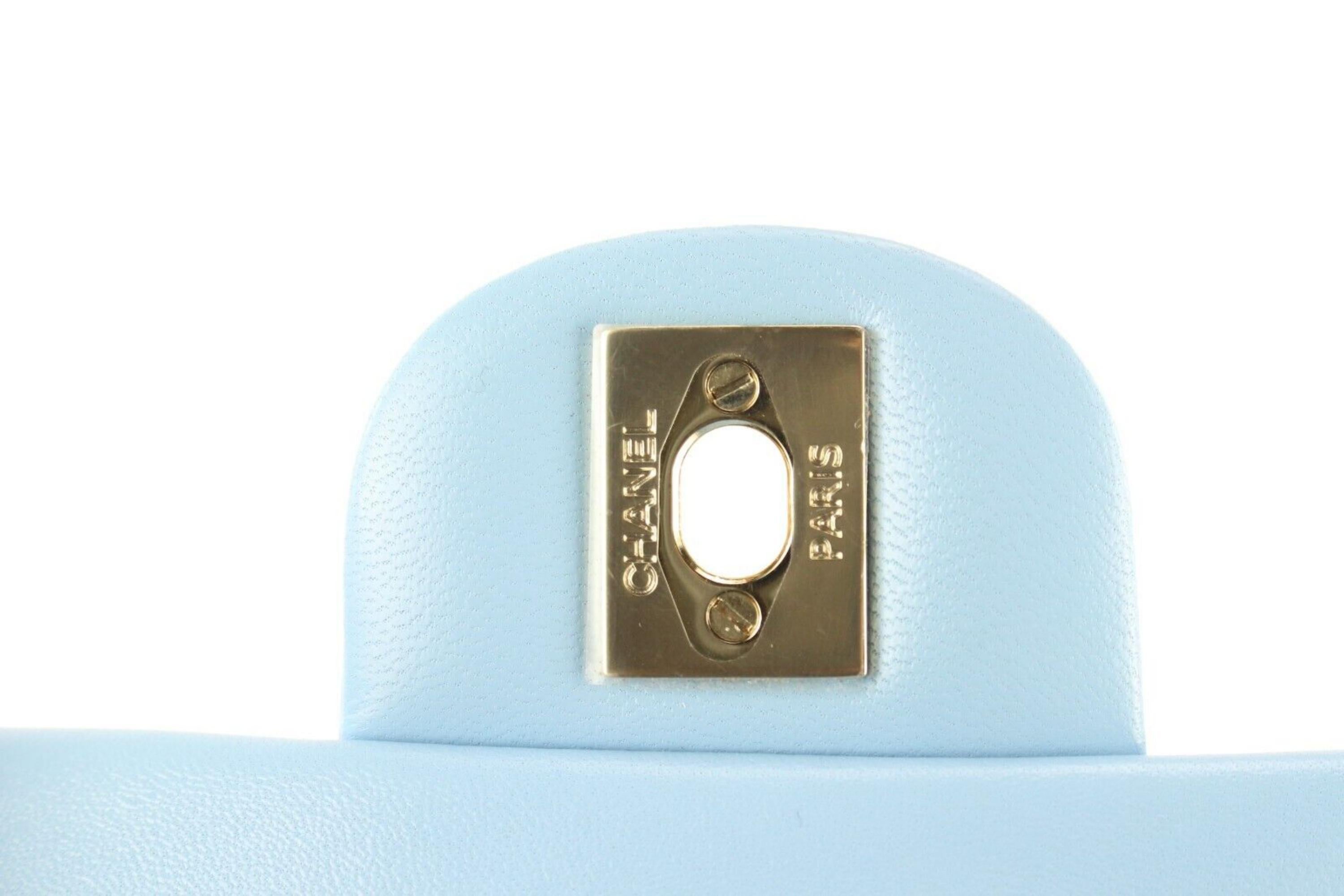Chanel Light Blue Quilted Lambskin Mini Classic Flap GHW 1CJ1227 2