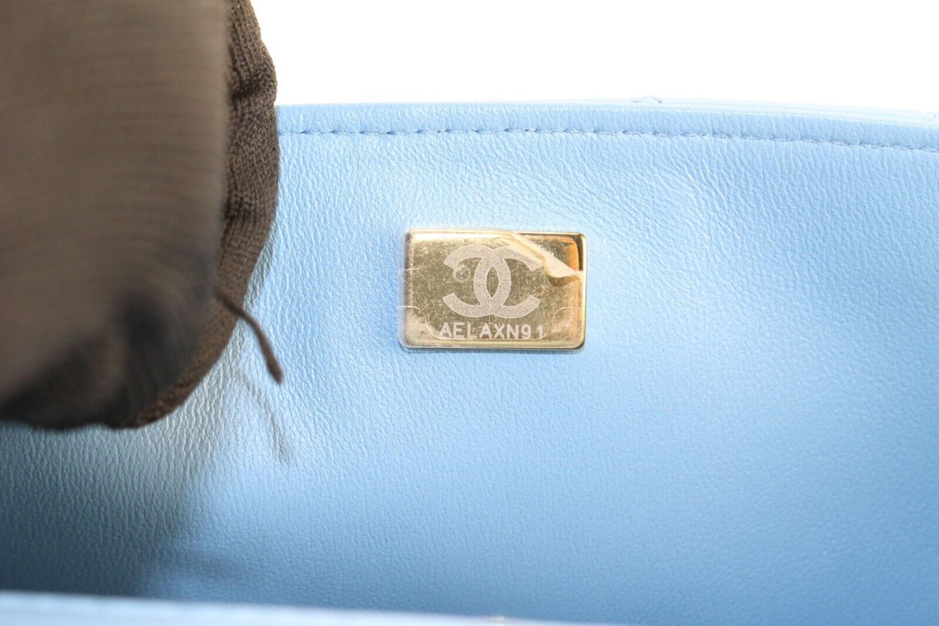 Chanel Light Blue Quilted Lambskin Mini Classic Flap GHW 1CJ1227 5