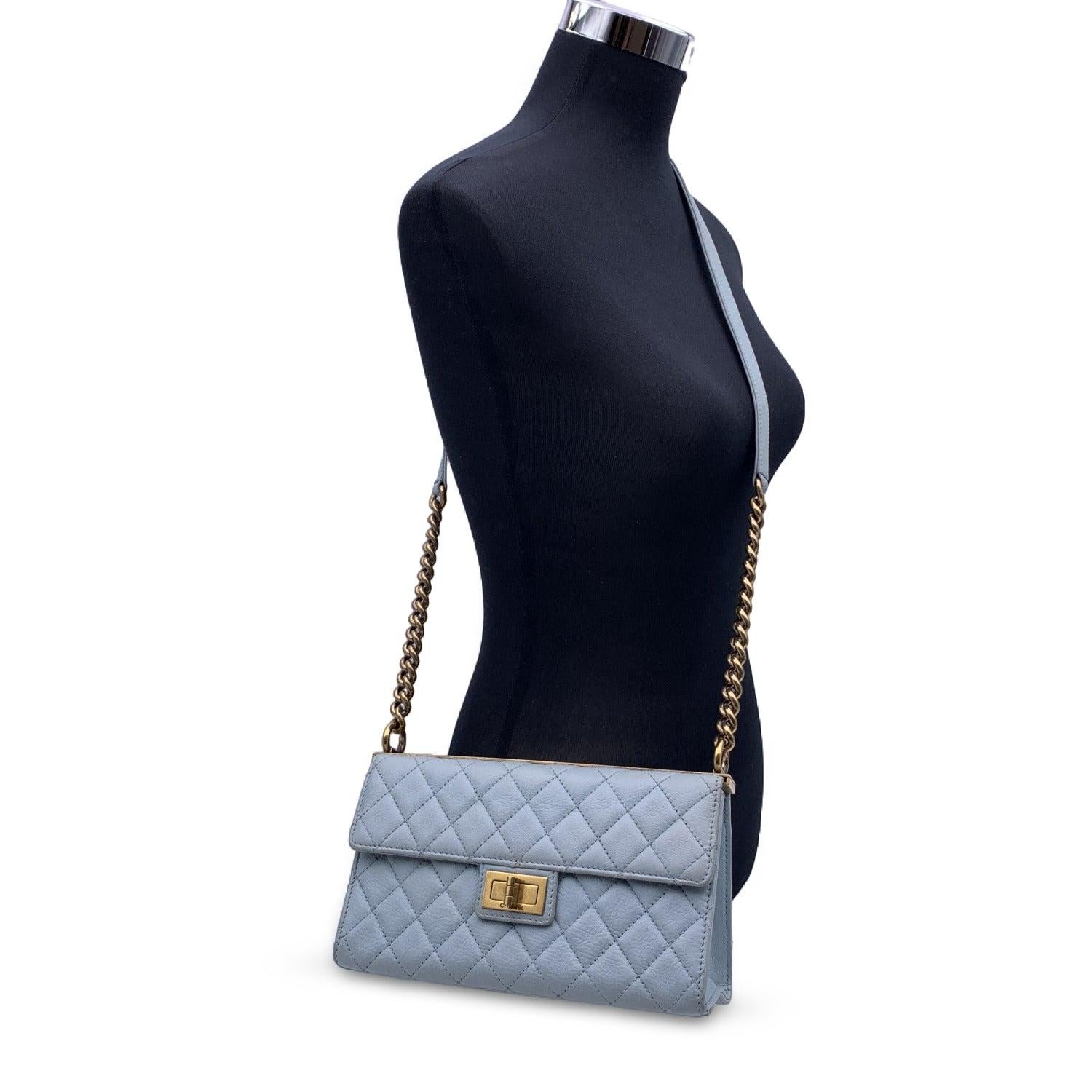 Gray Chanel Light Blue Quilted Leather Trendy Reissue Shoulder Bag