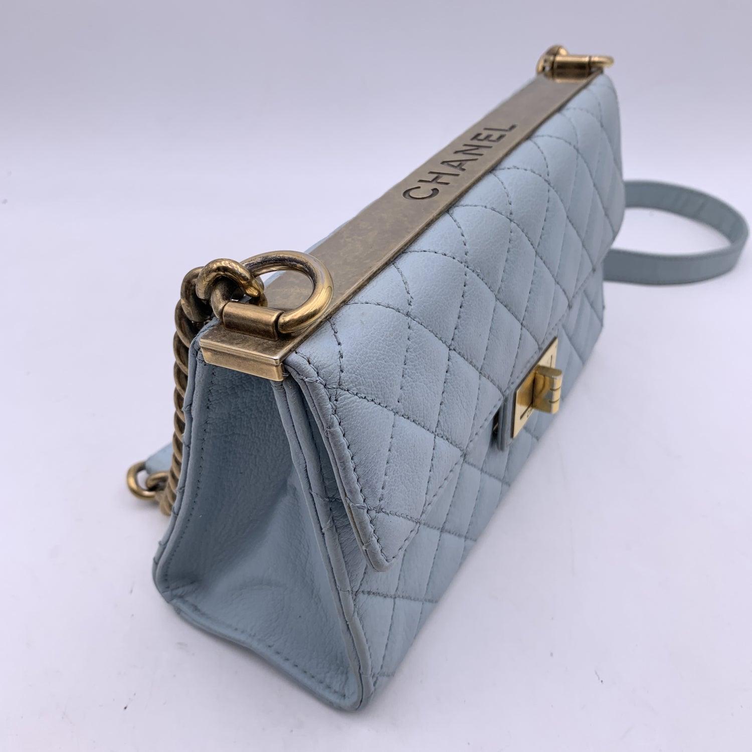 Chanel Light Blue Quilted Leather Trendy Reissue Shoulder Bag 2