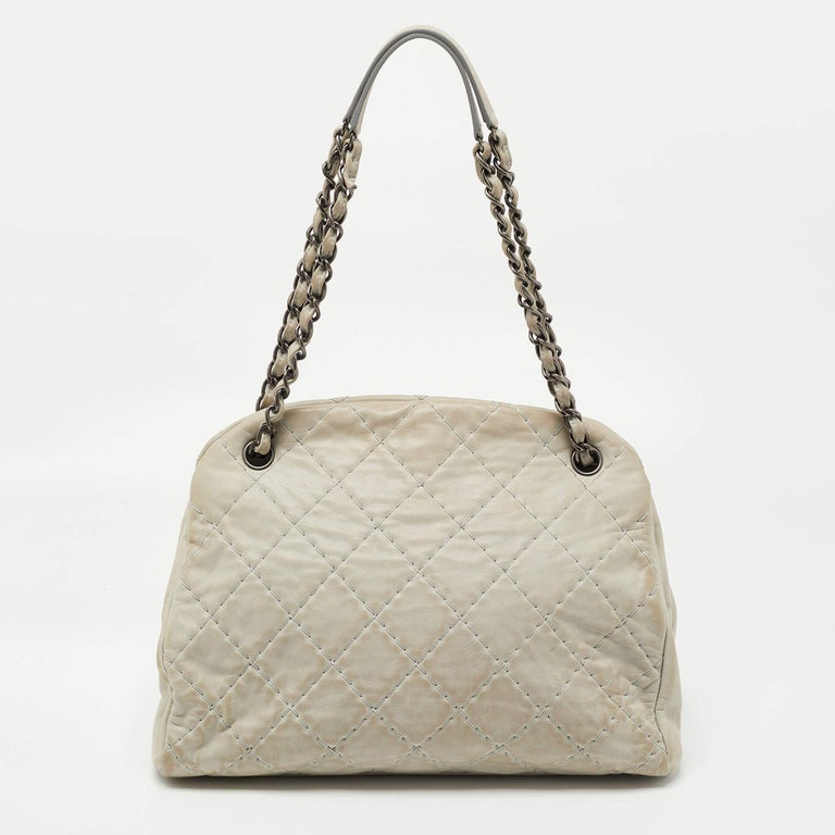 Chanel Light Blue Quilted Shimmer Leather Large Just Mademoiselle Bag For  Sale at 1stDibs