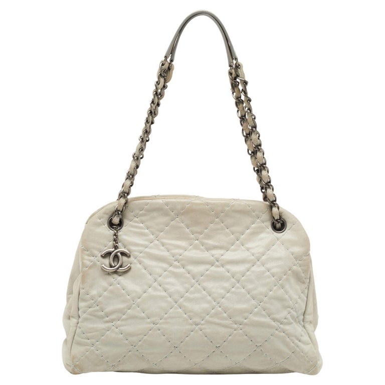 Chanel Light Blue Quilted Shimmer Leather Large Just Mademoiselle Bag For  Sale at 1stDibs