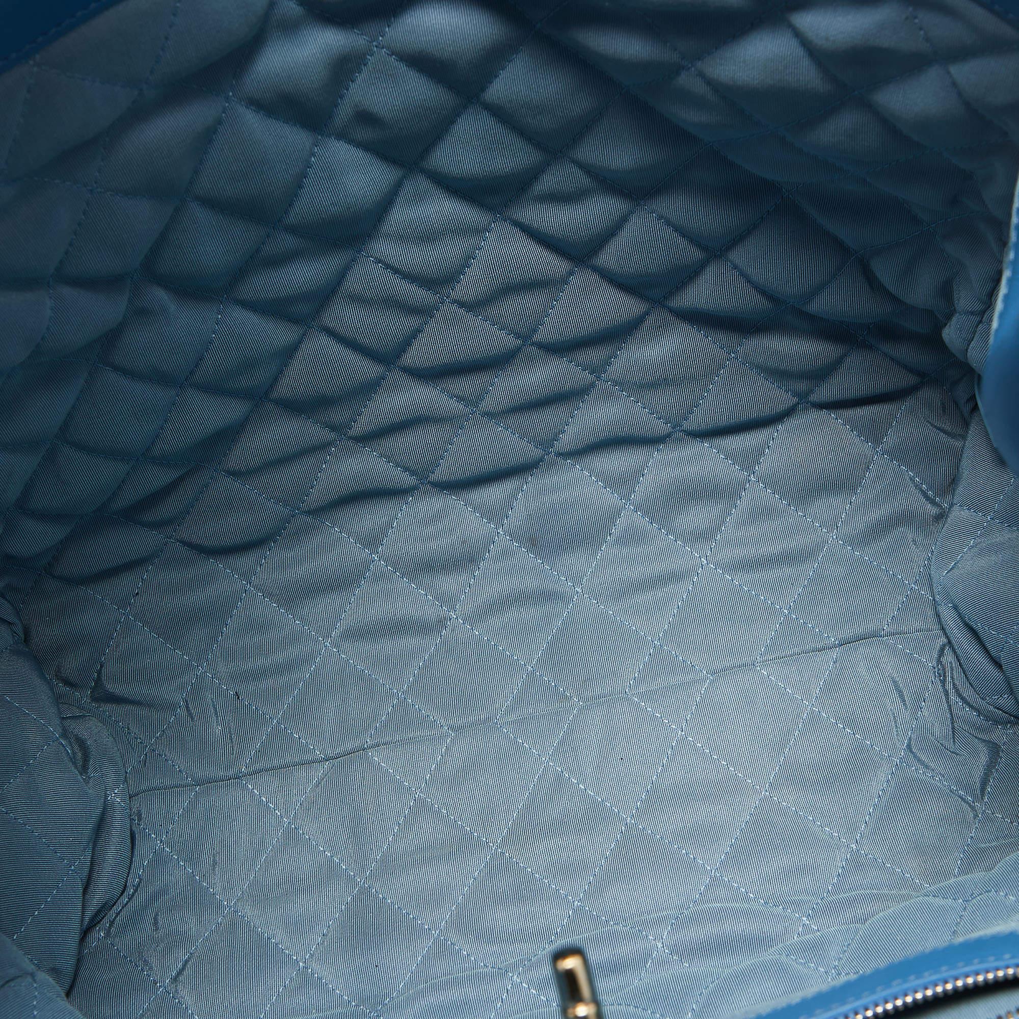 Chanel Light Blue Quilted Terry Cloth Coco Beach Shopper Tote 7