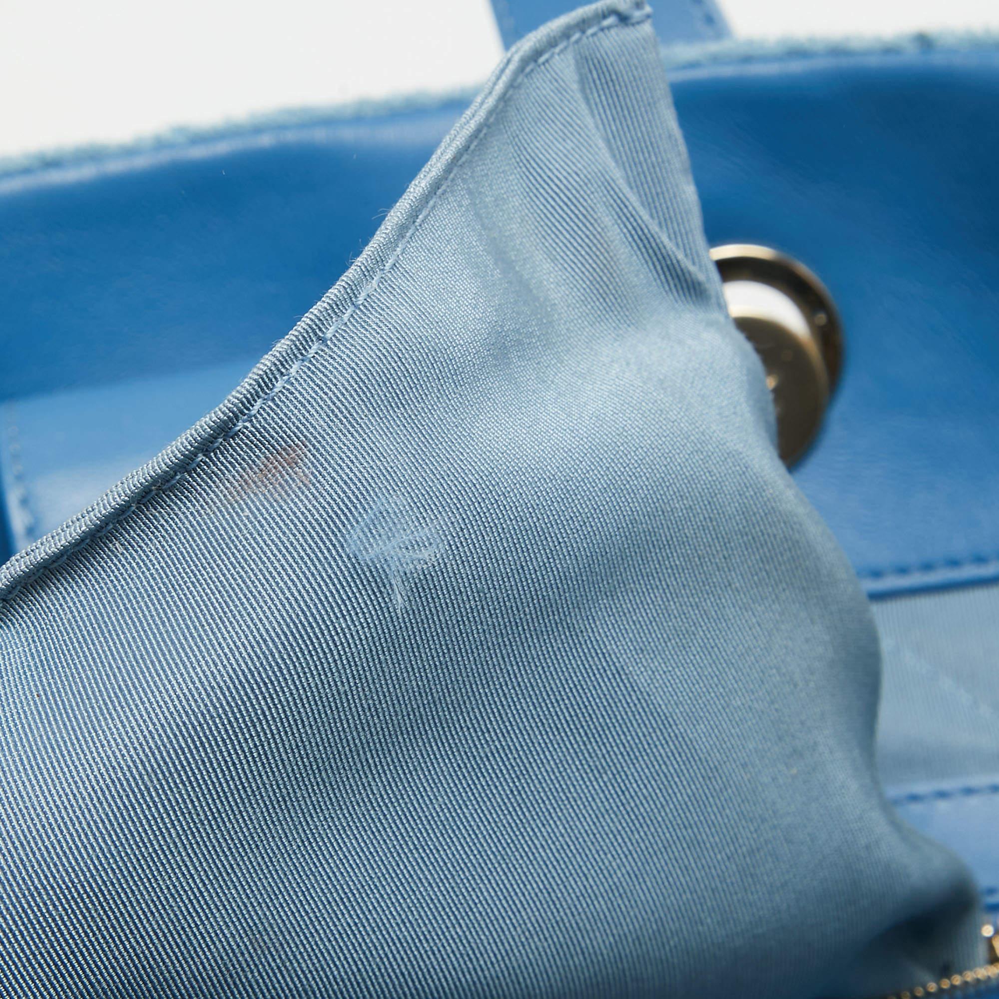 Chanel Light Blue Quilted Terry Cloth Coco Beach Shopper Tote 9