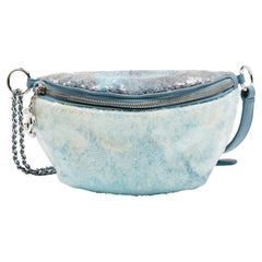 Chanel Light Blue Sequins Waterfall Belt Bag