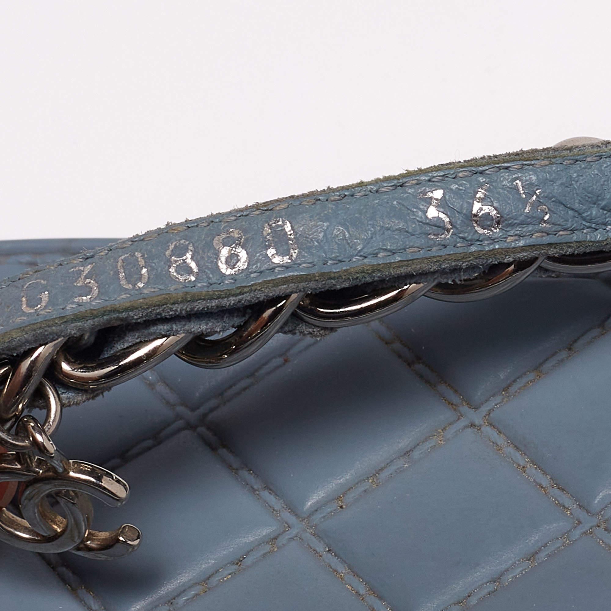 Chanel Light Blue Suede Chain Link Flat Thong Sandals Size 36.5 4