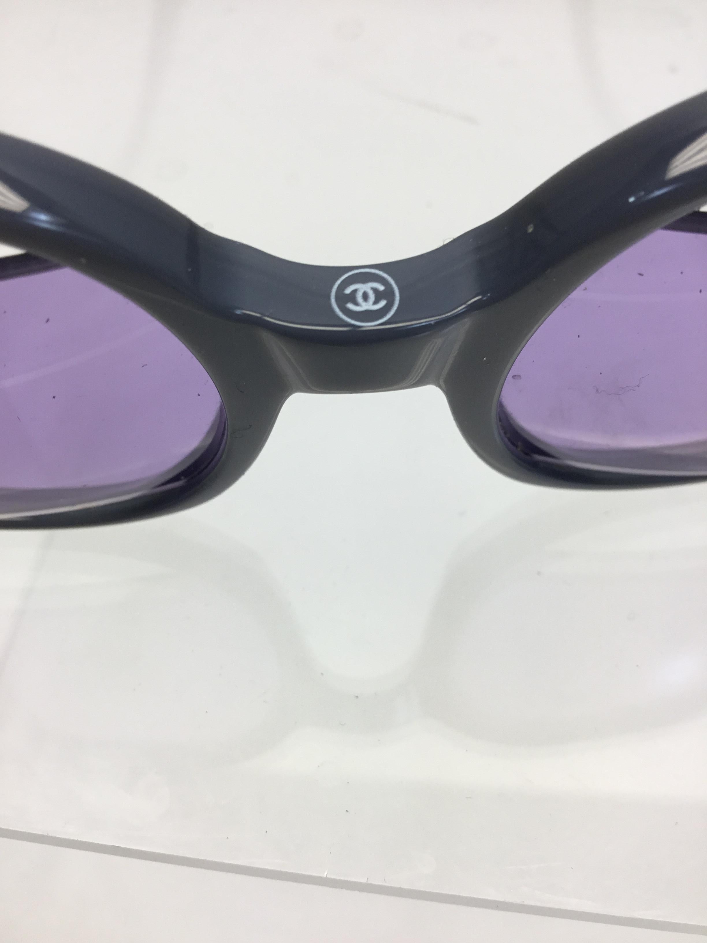 Chanel Light Blue Sunglasses with Purple Lenses For Sale 1