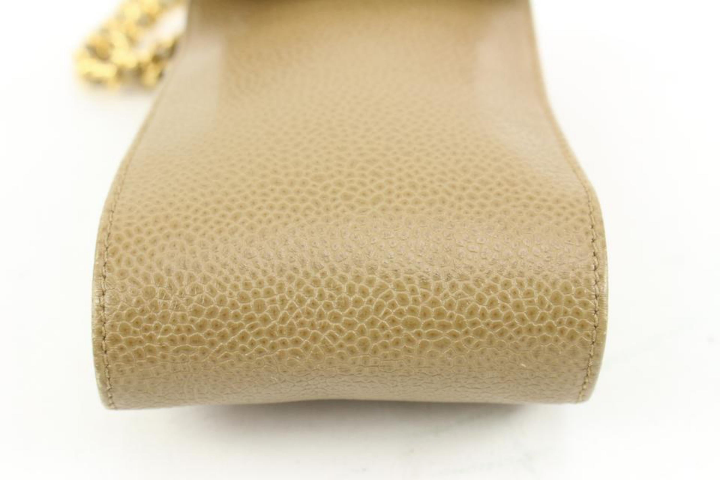 Chanel Light Brown Beige Caviar CC Mini Crossbody Mobile Pouch Bag 48ck45 3