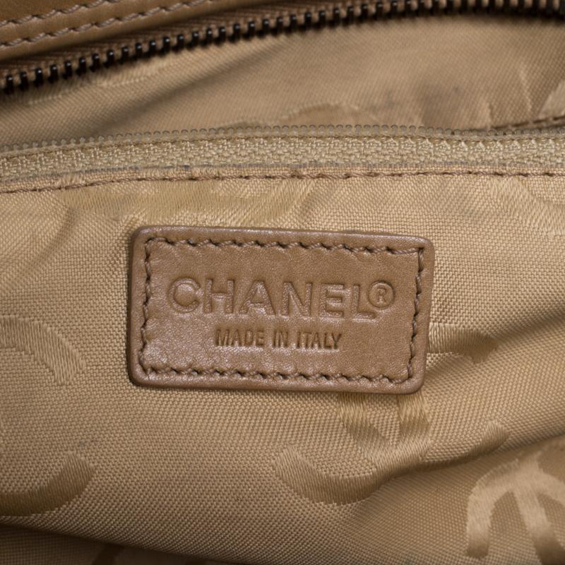 Chanel Light Brown Leather Resin Chain Medium Vintage Shoulder Bag 3