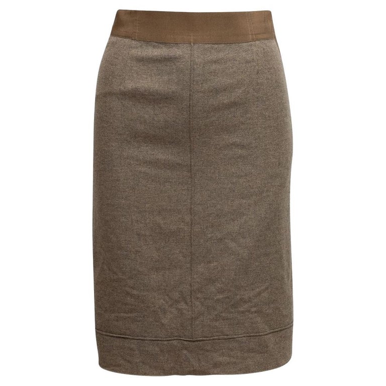 Chanel Light Brown Pencil Skirt For Sale at 1stDibs