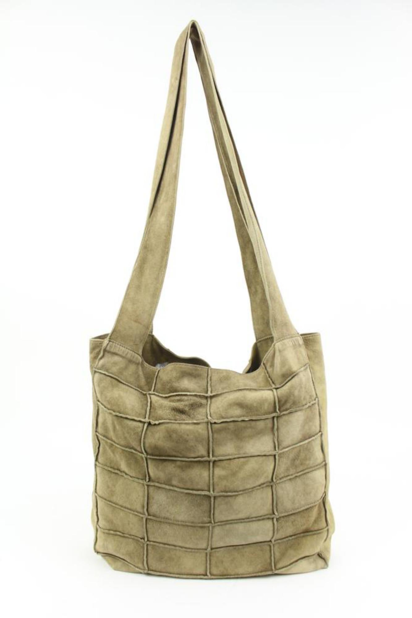 Chanel Light Brown Suede Patchwork Messenger Shopper Bag 87cz418s For Sale 4