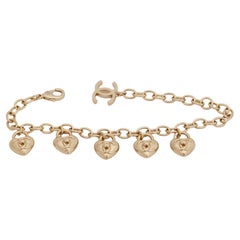 Chanel Light Gold CC Turnlock Mini Hearts Bracelet (2022)