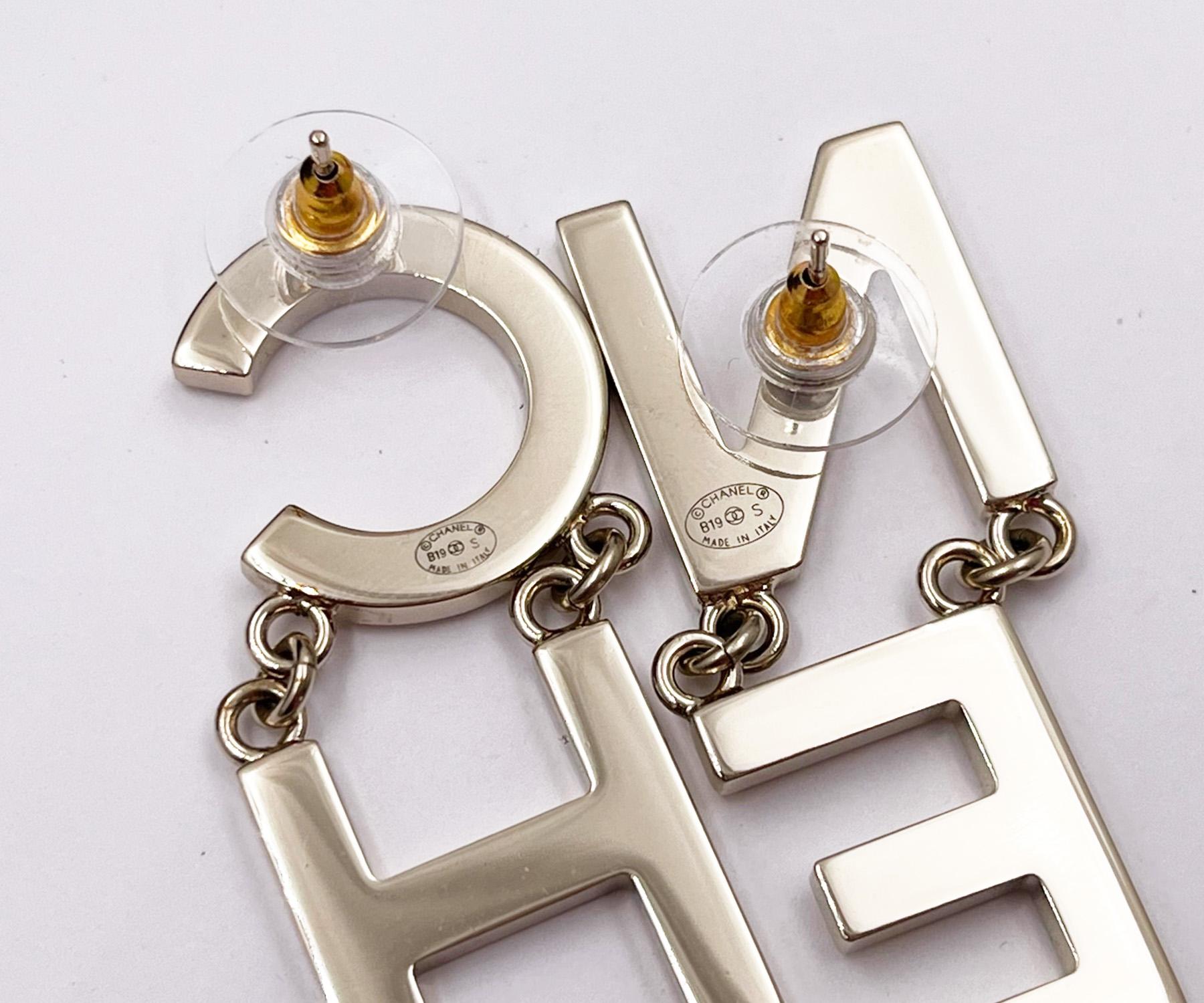 chanel letter earrings
