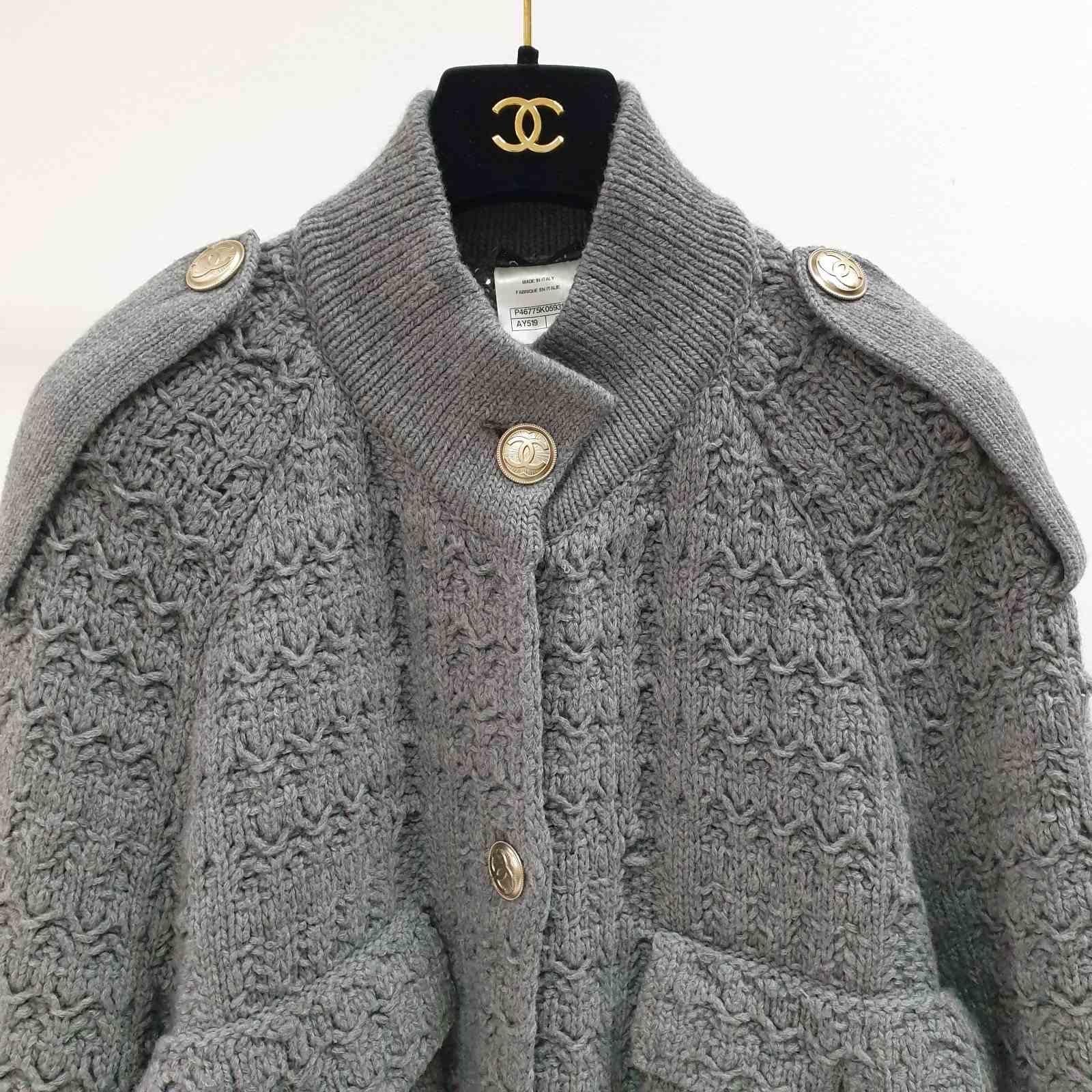 Women's Chanel Light Gray Long Sleeve Coat For Sale