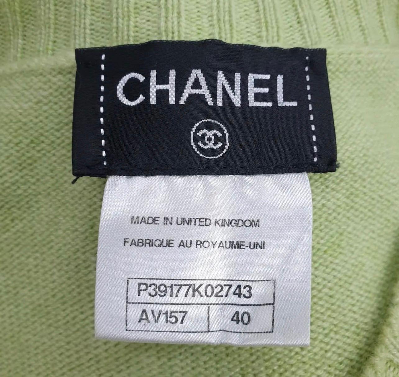 Women's Chanel Light Green Cashmere Viscose Mini Short Casual Dress For Sale