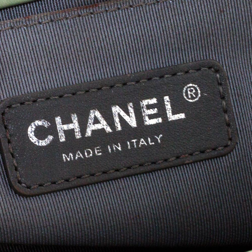 Chanel Light Green Chevron Leather Medium Boy Flap Bag 2