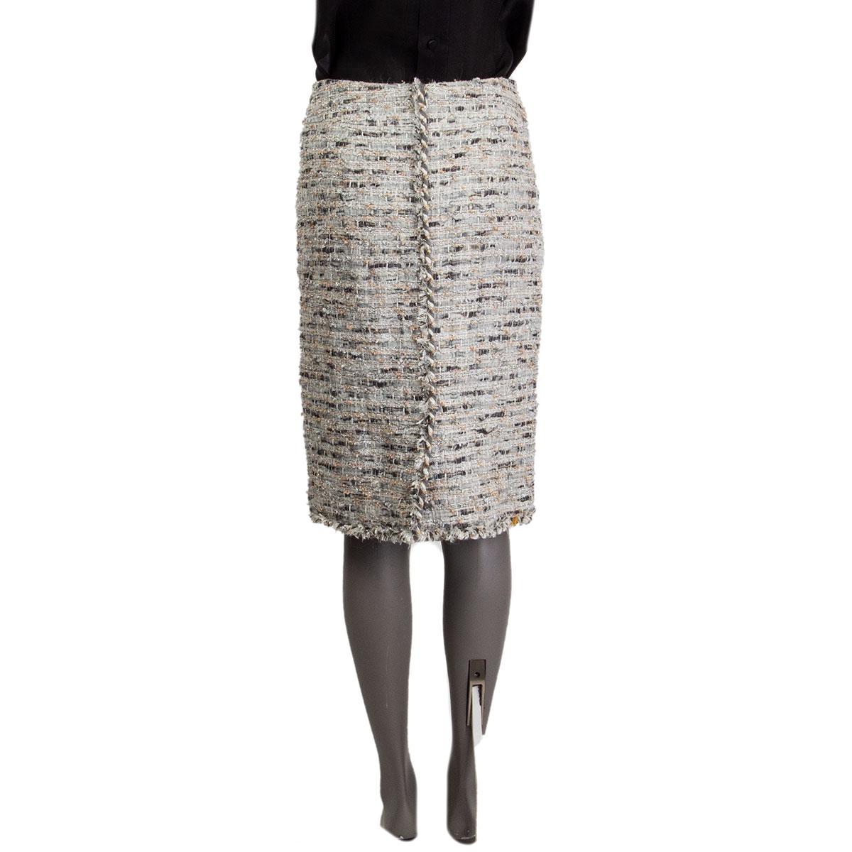 grey boucle skirt