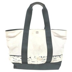 Chanel Light Grey  x Black Water Shore Waves Shopper Tote  861729