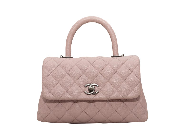 Chanel Light Pink 17 Quilted Caviar Leather Mini Coco Bag For Sale At 1stdibs