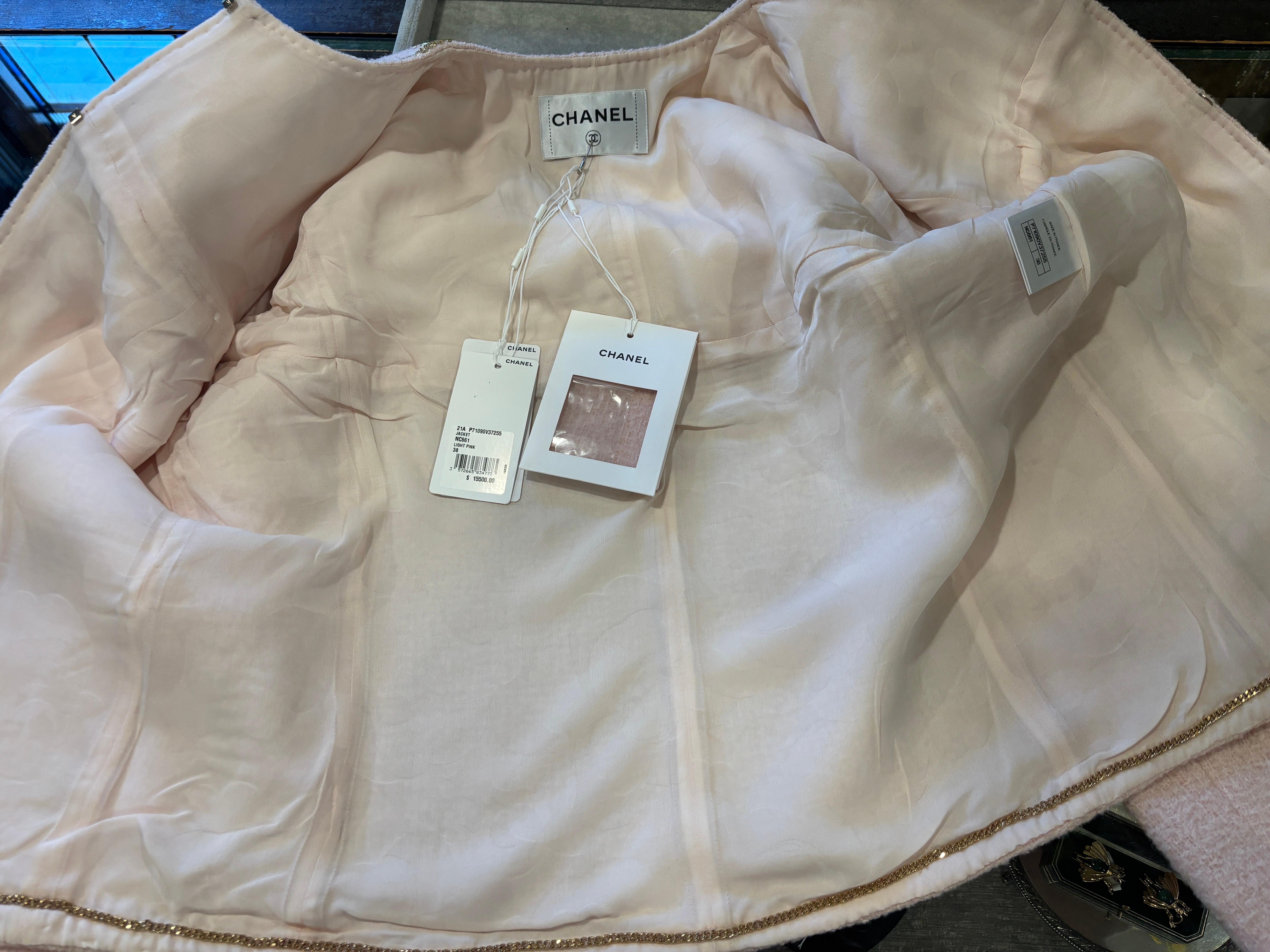 Chanel Blazer rose clair/Taille 38/Nouveau avec étiquettes/Automne 2021 Unisexe en vente