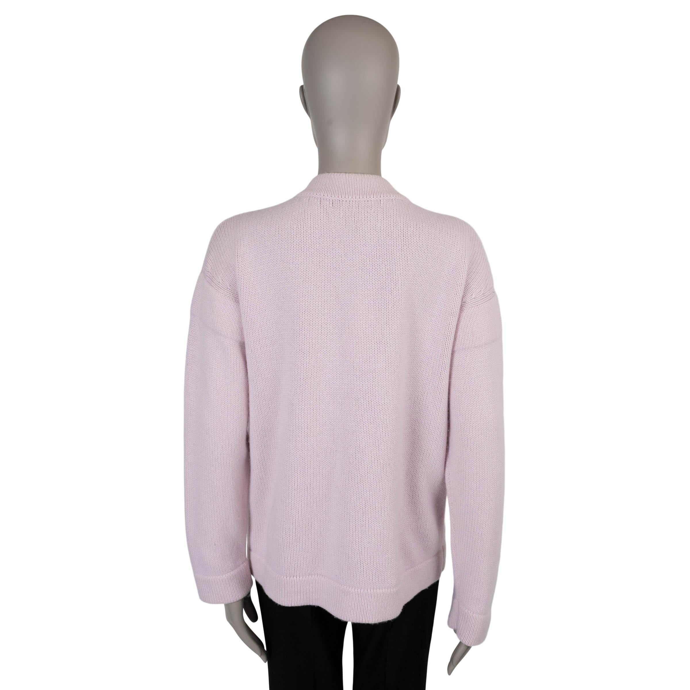 Grigio Chanel rosa chiaro in cashmere 22B INCON BUTTON OVERSIZED KNIT Jacket 34 M. in vendita