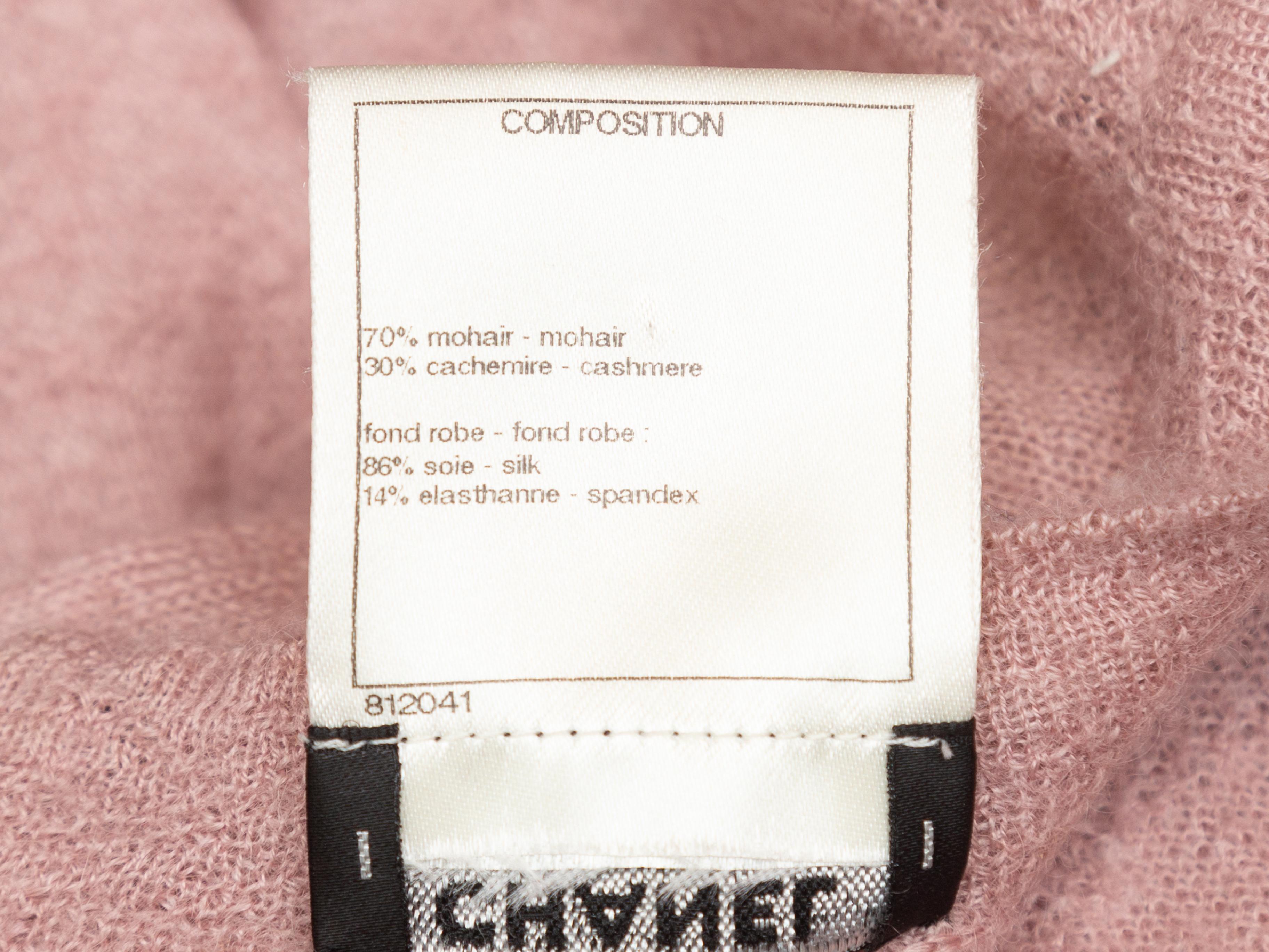 Beige Chanel Light Pink Mohair Knit Dress