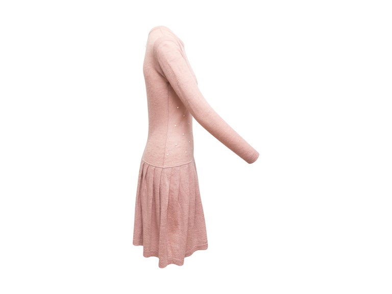 Women's Chanel Light Pink Mohair Knit Dress For Sale