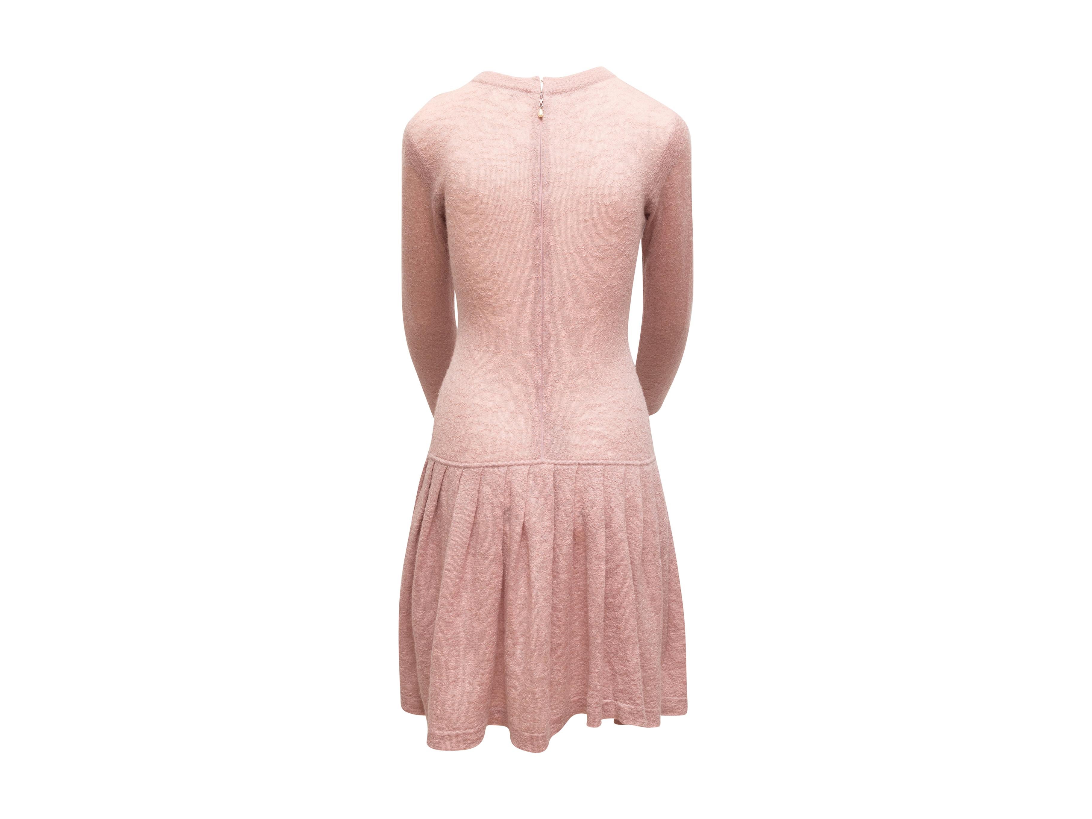 Chanel Light Pink Mohair Knit Dress 1