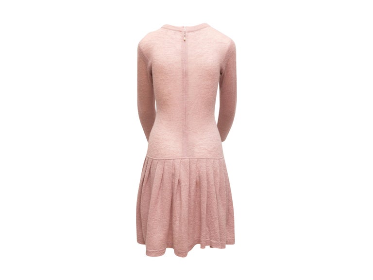 Chanel Light Pink Mohair Knit Dress For Sale 1