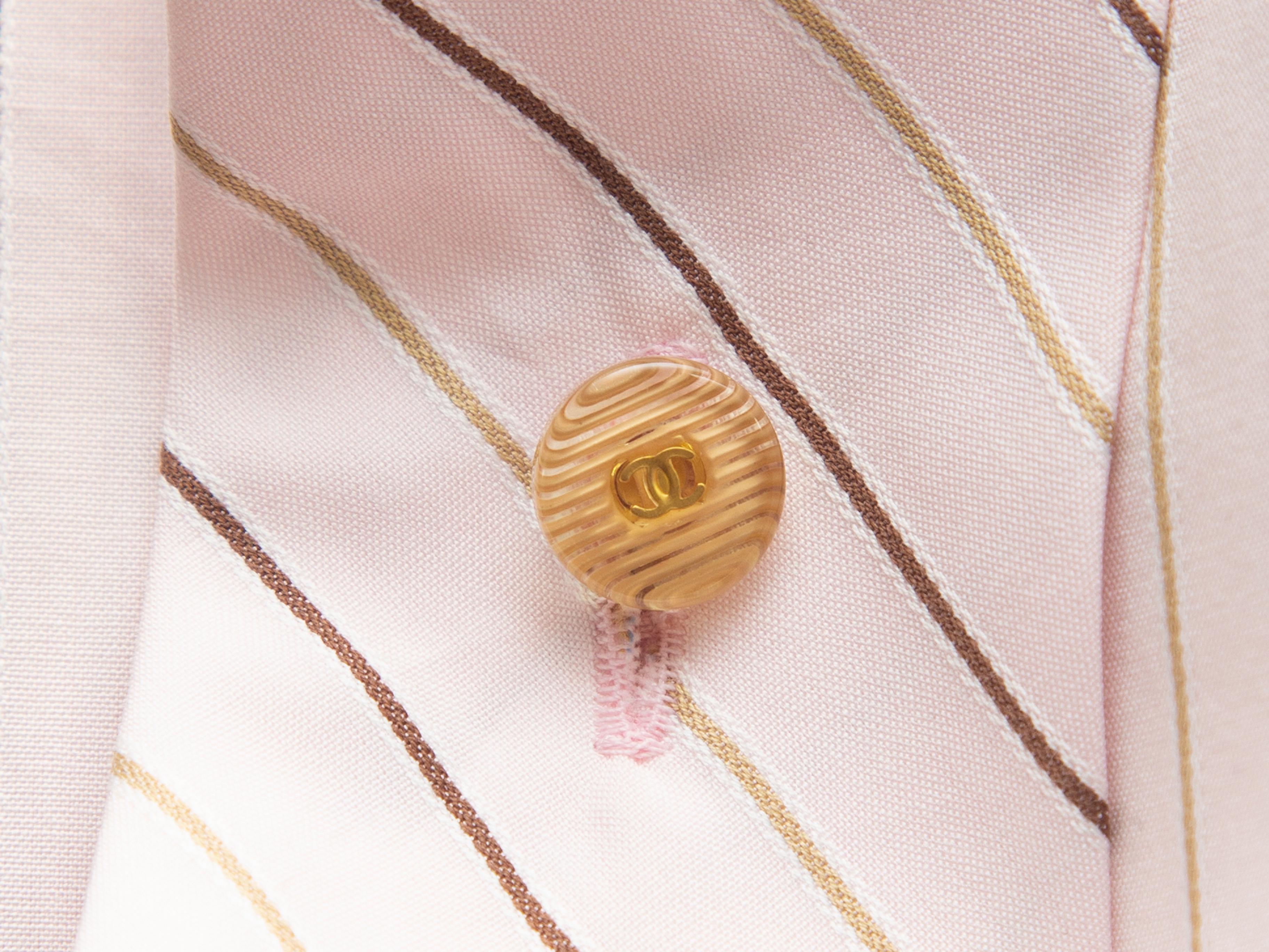 Chanel Light Pink & Multicolor 2002 Button-Up Top In Excellent Condition In New York, NY