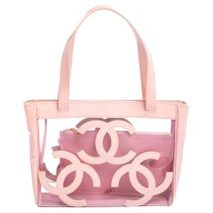Chanel Light Pink PVC and Patent Leather Medium Triple CC Tote
