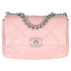 Chanel Light Pink Quilted Lambskin Small Chanel 19 Flap Bag