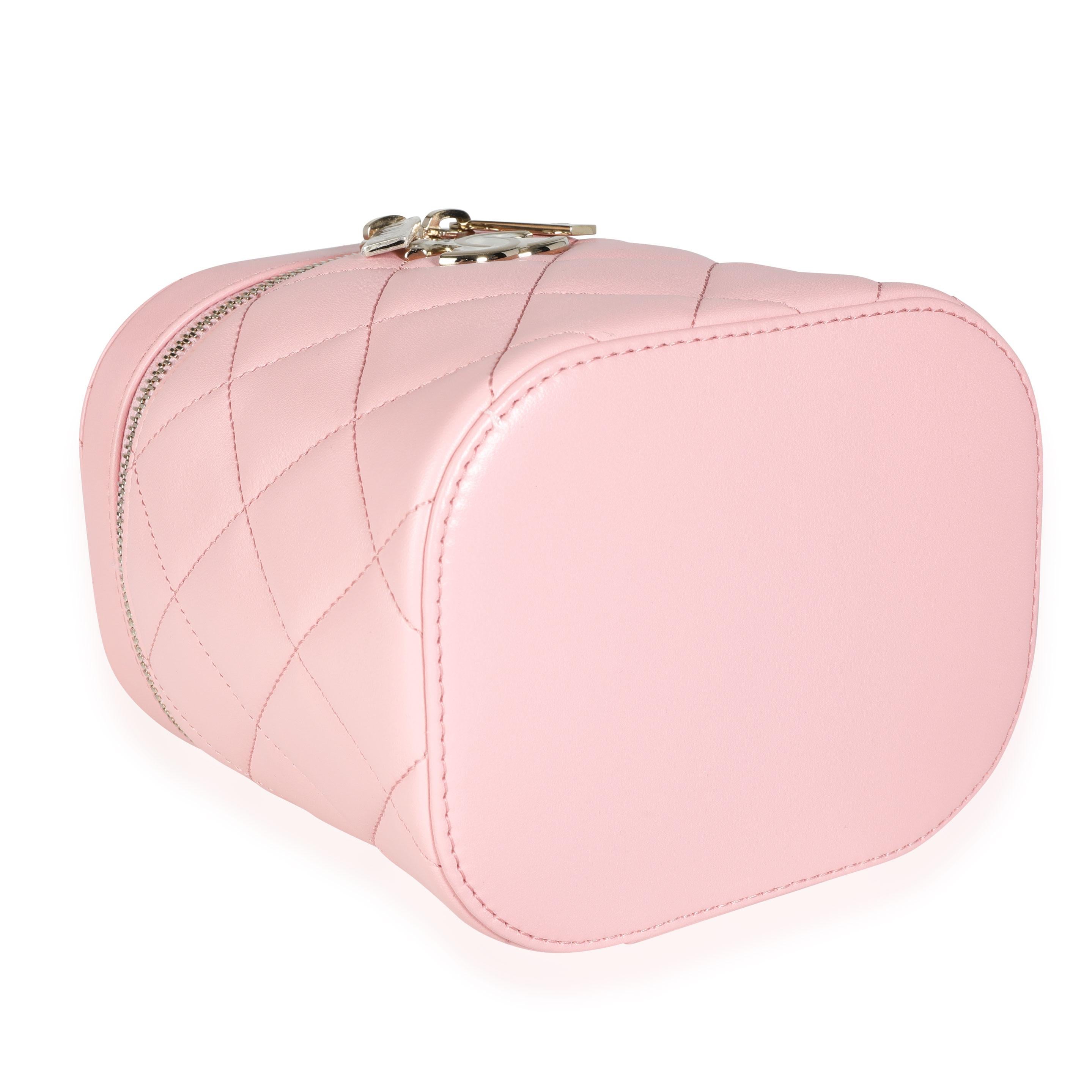 Chanel Light Pink Quilted Lambskin Small Trendy CC Vanity Case 1